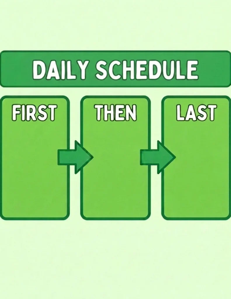 Daily Schedule First-Then-Last Template preview