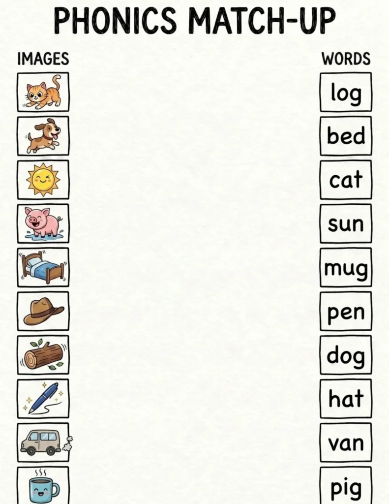 Phonics Match-Up Worksheet preview